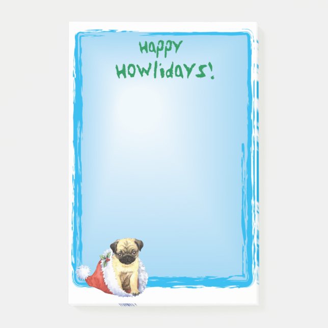 Notas Post-it® Happy Howlidays Pug (Anverso)
