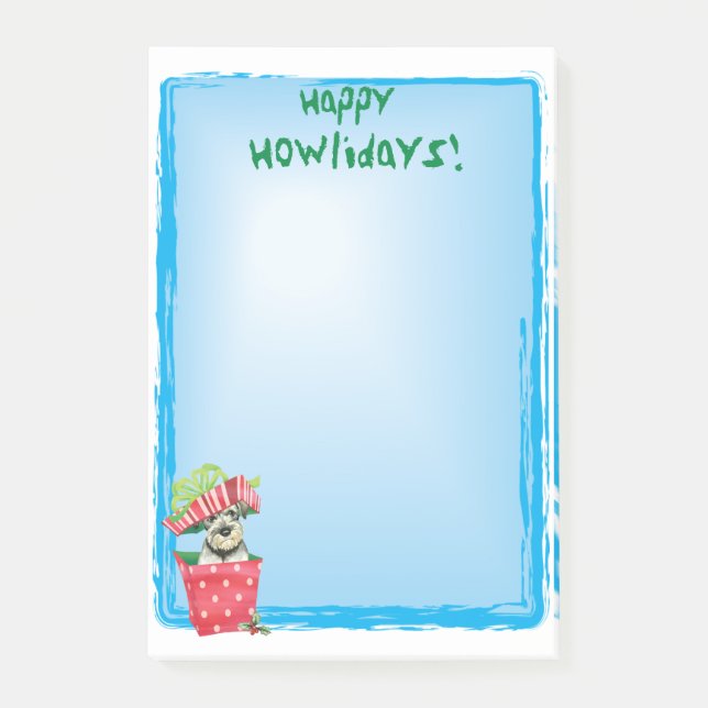 Notas Post-it® Happy Howlidays Standard Schnauzer (Anverso)