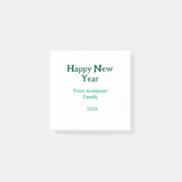 Notas Post-it® Happy new year green add family name year simple 