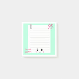 Notas Post-it® Happy Notes Green: Kawaii Sticky Notes