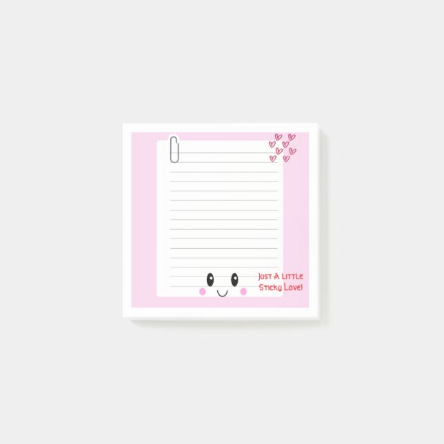 Notas Post-it® Happy Notes Pink: Kawaii Notes (Anverso)