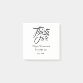 Notas Post-it® Happy retirement bold letter name year elegant sim