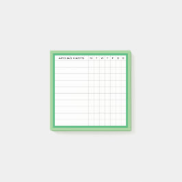 Notas Post-it® Happy Stripe Collection Habit Tracker en verde