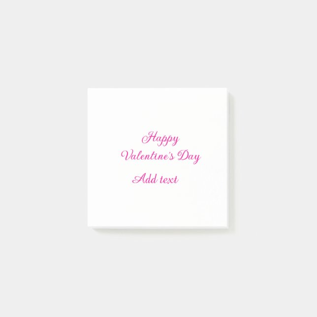 Notas Post-it® Happy Valentine's day pink text name message (Anverso)