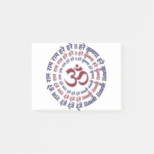 Notas Post-it® Hare Krishna Aum Om Mantra Símbolo de los hindúes