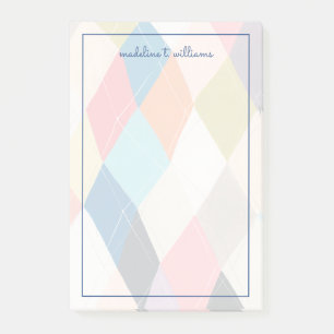 Notas Post-it® Harlequin Hopscotch - Patrón argyle