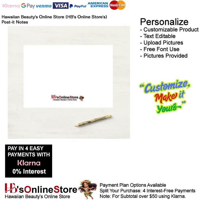 Notas Post-it® Hawaiian Beauty's Online Store (HB's Online Store) (Hawaiian Beauty's Online Store (HB's Online Store) Post-It Notes 3.)