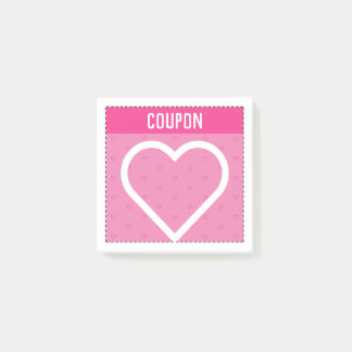 Notas Post-it® Haz Tus Propios Cupones | Corazones rosados