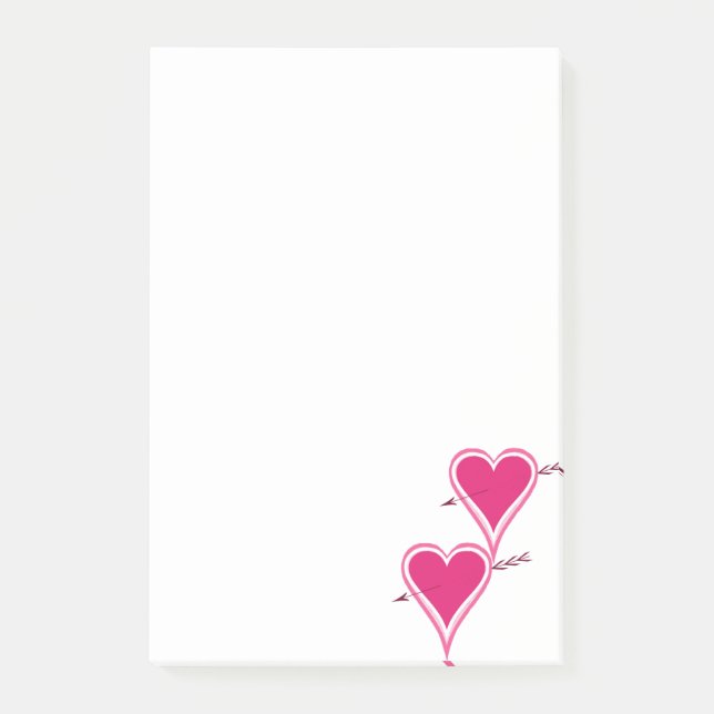 Notas Post-it® Heart & Arrow-Raspberry (Anverso)