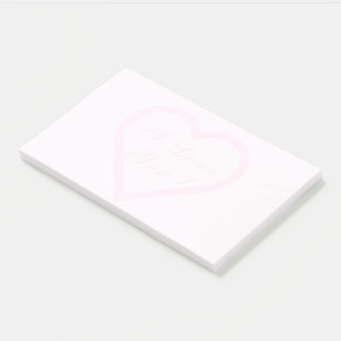 Notas Post-it® Heart Post it Notes - I Love You - Personalizado T