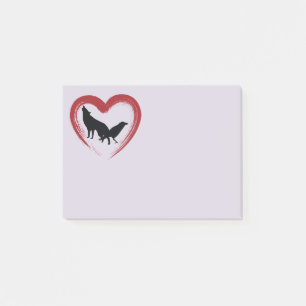 Notas Post-it® Heart Wolf y Raven