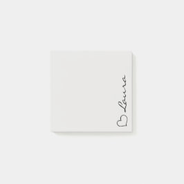 Notas Post-it® Heart Your Name Script Custom Gift Sticky Notes