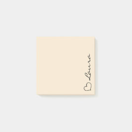 Notas Post-it® Heart Your Name Script Custom Gift Sticky Notes