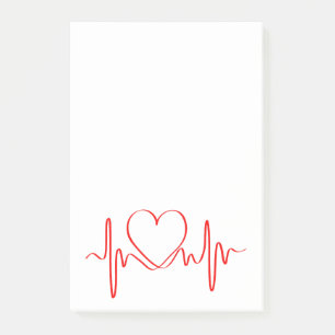 Notas Post-it® Heartbeat of Love ECG Wave