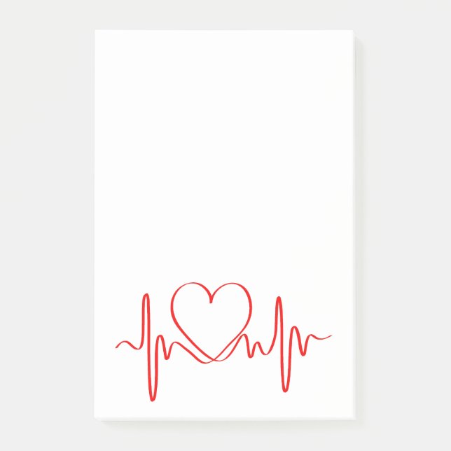 Notas Post-it® Heartbeat of Love ECG Wave (Anverso)