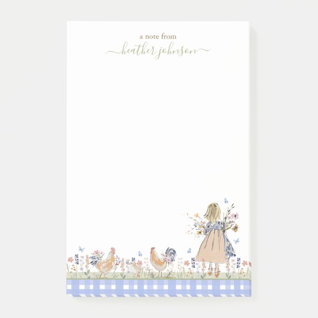 Notas Post-it® Hearthlight Notes Spring Soft Meadow Gingham (Anverso)