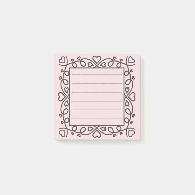 Notas Post-it® Hearts Border  (Anverso)