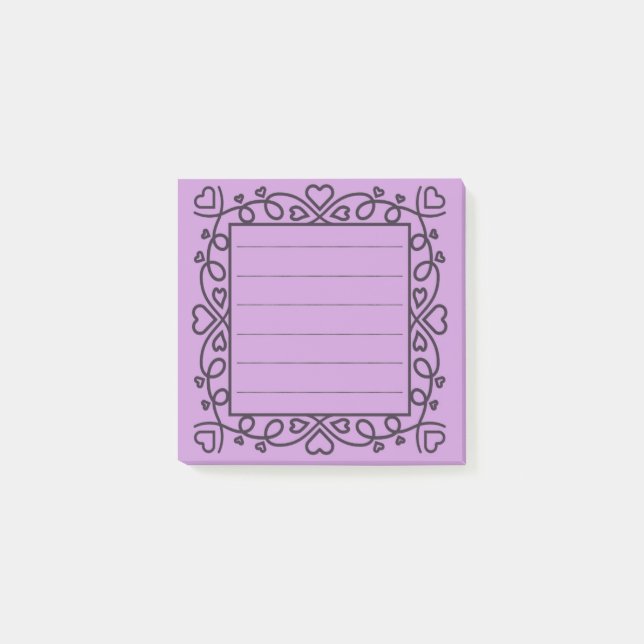 Notas Post-it® Hearts Border  (Anverso)