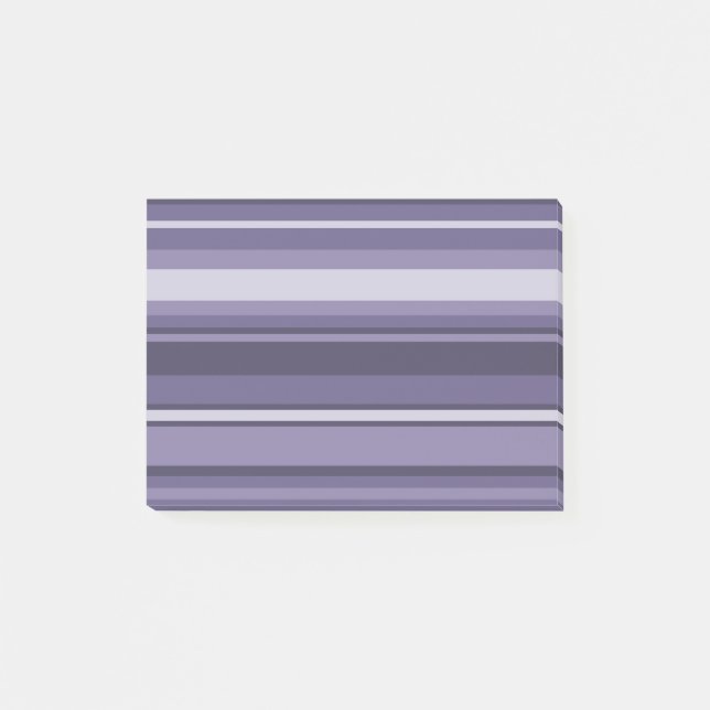 Notas Post-it® Heather rayas púrpuras (Anverso)