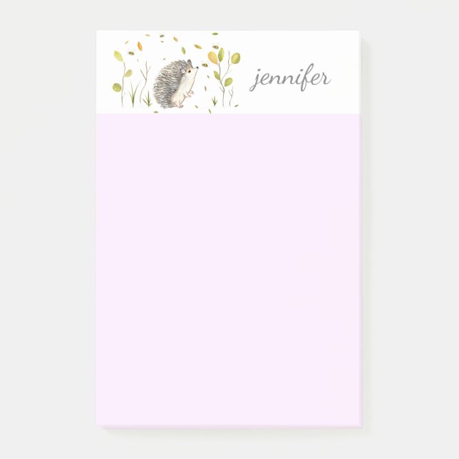 Notas Post-it® Hedgehog Personalize Post-it® Notes (Anverso)