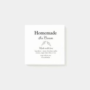 Notas Post-it® Helados caseros añaden ingredientes hechos con amo