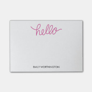 Notas Post-it® Hello Lettering Personalizado Post-it® Notes (Fuch