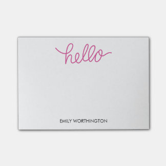Notas Post-it® Hello Lettering Personalizado Post-it® Notes (Fuch