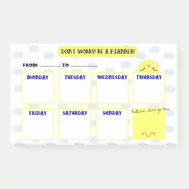 NOTAS POST-IT® HELLO SUNSHINE - WEEK PLANNER (Anverso)