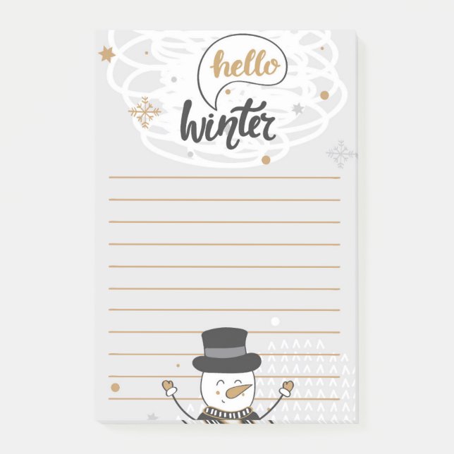 Notas Post-it® Hello Winter Snowman Post-It Notes (Anverso)
