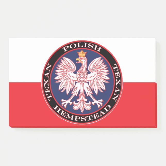 Notas Post-it® Hempstead Round Poland Texan (Anverso)