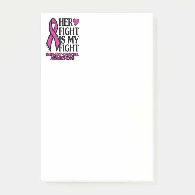 Notas Post-it® Her Fight...Breast Cancer (Anverso)
