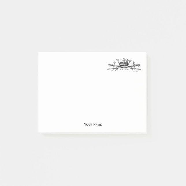 Notas Post-it® Heraldic Crown Swords Sabers Emblem Escudo (Anverso)
