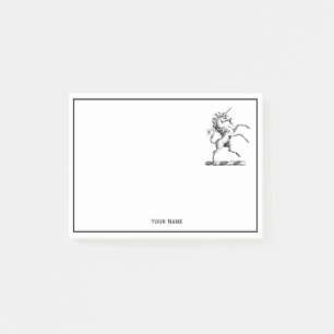Notas Post-it® Heráldica Unicornio en el escudo de armas