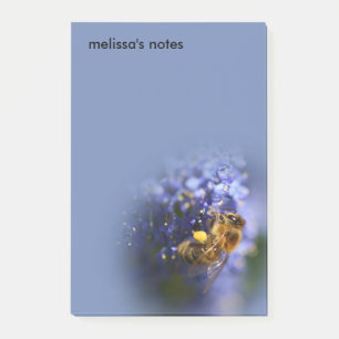 Notas Post-it® Hermosa abeja de miel en California Lilac
