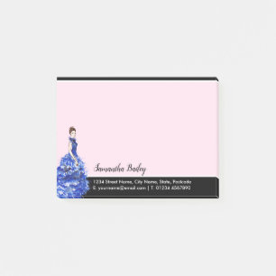 Notas Post-it® Hermosa dama con una moda de traje azul brillante