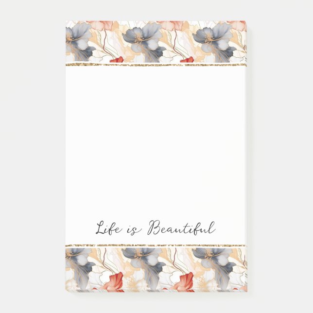 Notas Post-it® Hermosa flor azul y blanca de la pradera femenina (Anverso)