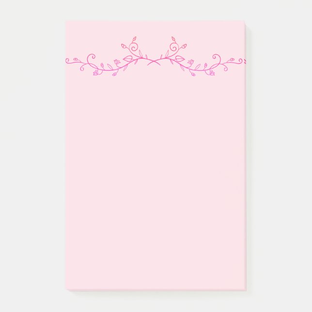 Notas Post-it® Hermosa Flora Rosa (Anverso)