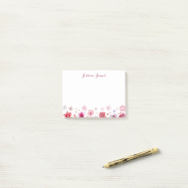 Notas Post-it® Hermosa floral personalizada de 4" x 3" (Escritorio)