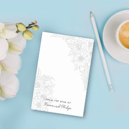 Notas Post-it® Hermosa línea de arte Rosa de Daisy de la mesa de