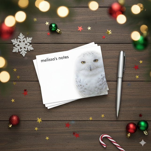 Notas Post-it® Hermosa, soñadora y serena lechuza (Snowy Owl Post-It Notes Cover Photo)