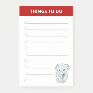 Notas Post-it® Hermosas cosas que hacer con elefante sosteniendo