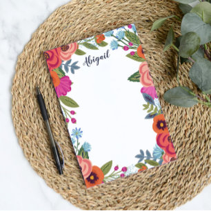 Notas Post-it® Hermosas flores boho - nombre personalizado