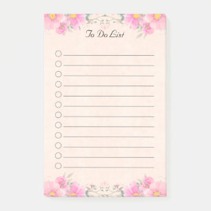 Notas Post-it® Hermosas flores en colores pasteles para hacer la