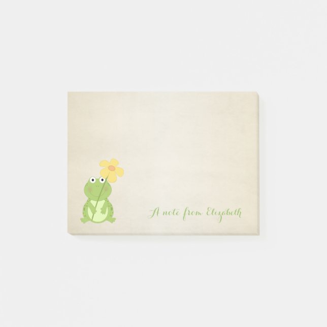 Notas Post-it® Hermoso adorable elegante ,rana (Anverso)