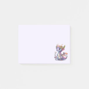 Notas Post-it® Hermoso dragón con corona elegante