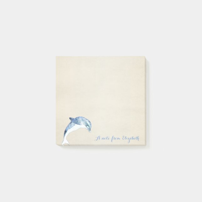 Notas Post-it® Hermoso, Elegante, Delfín, Personalizado (Anverso)
