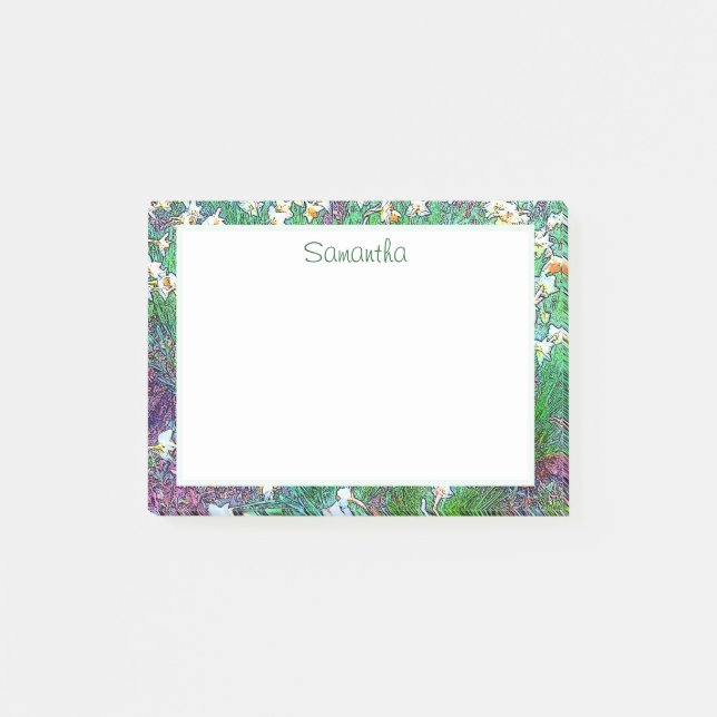 Notas Post-it® Hermoso Jardín Floral  (Anverso)