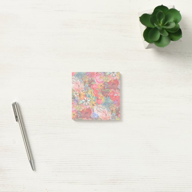 Notas Post-it® Hermoso Modelo Floral Brillante Abstracto Abstract (Oficina)