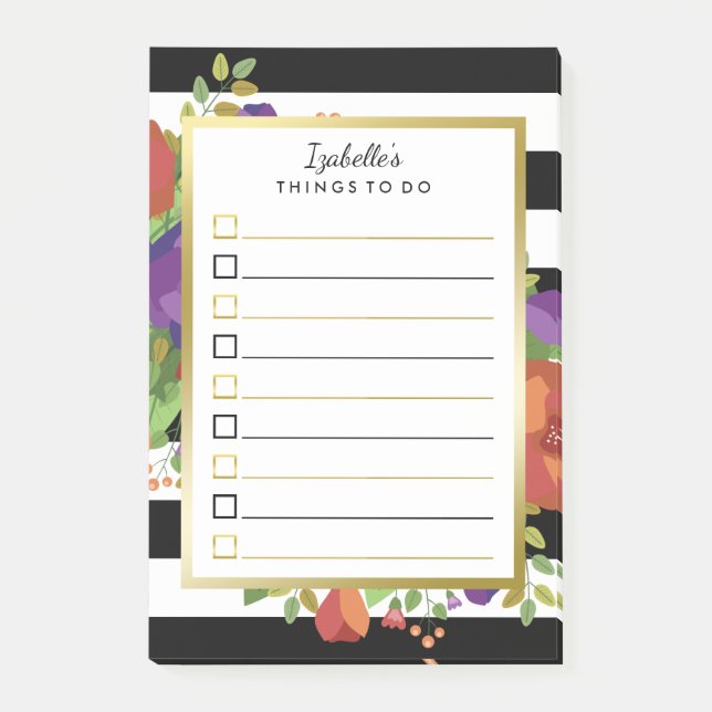 Notas Post-it® Hermoso Nombre Personalizado De Fall Bouquet Para  (Anverso)