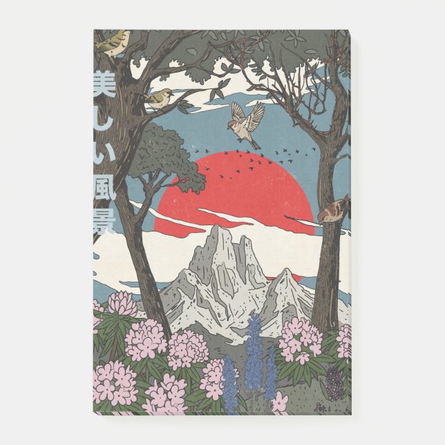 Notas Post-it® Hermoso paisaje japonés (Anverso)